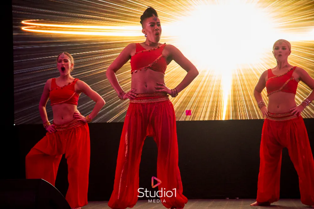 A dancer performing for guests
